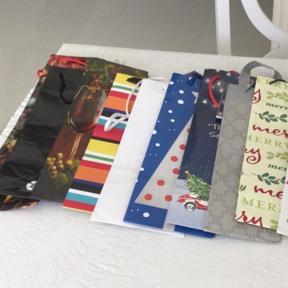 10 Assorted Colorful bottle Gift Bags